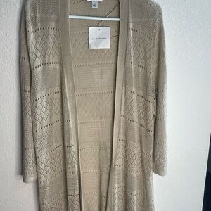 Croft & Barrow Women's Light Tan Knit Cardigan